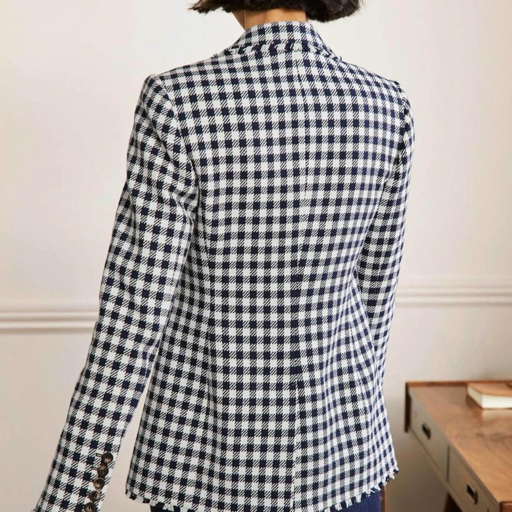 Boden Navy and White Checkered Hever Blazer - Picture 2 of 9